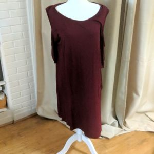 DEEP BURGANDY PLUS SIZE LONG DRESS.